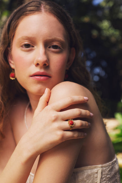 Anillo Ajustable Las Flores Oro