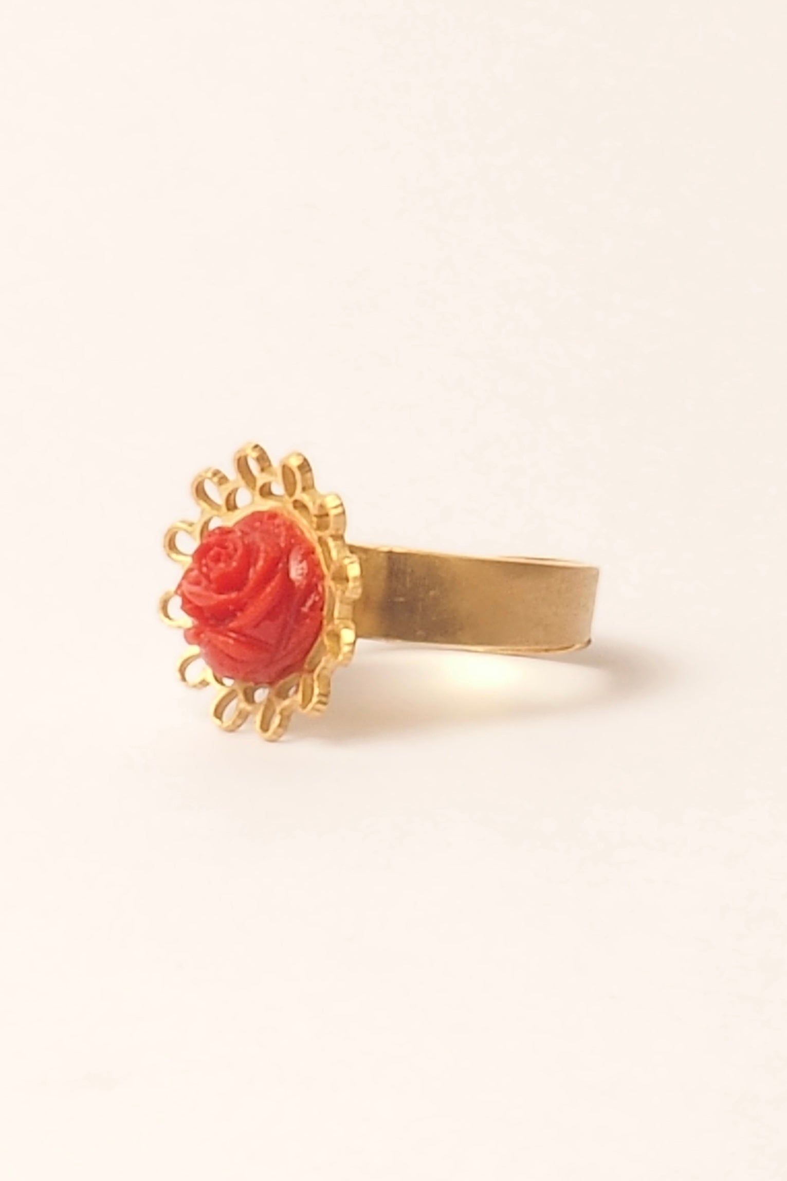Anillo Ajustable Las Flores Oro