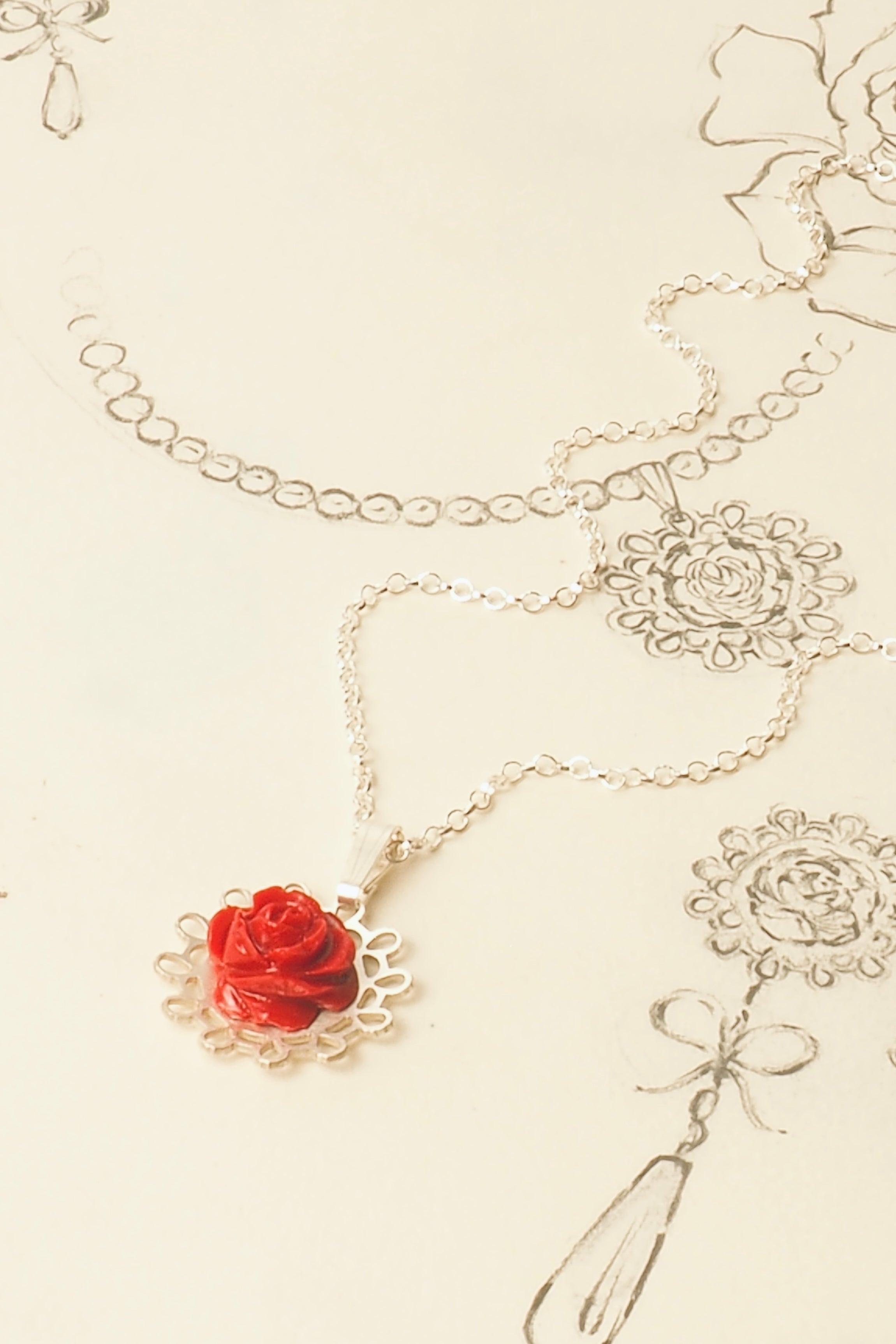 Colgante Cadena Las Flores Plata