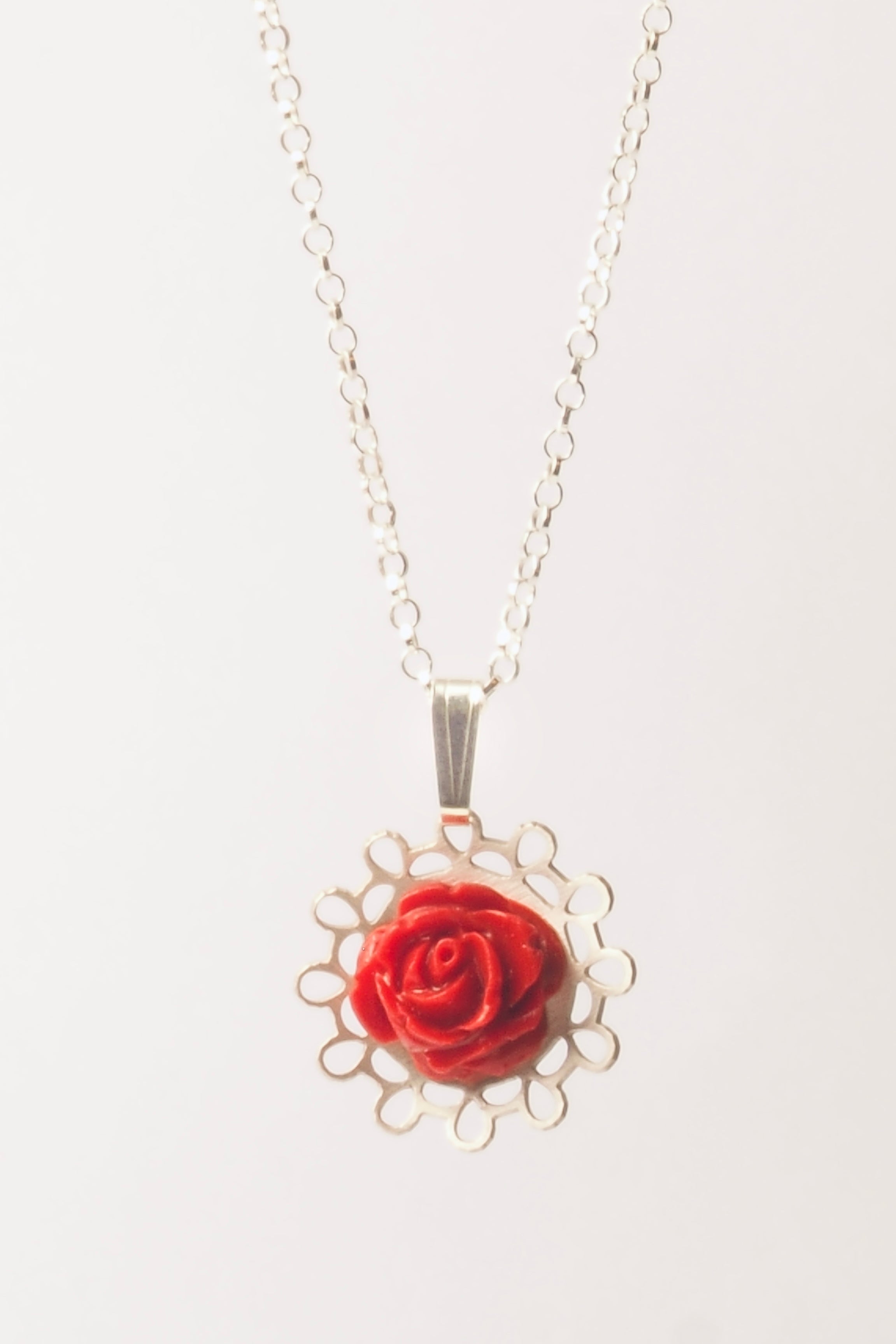 Colgante Cadena Las Flores Plata