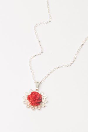 Colgante Cadena Las Flores Plata