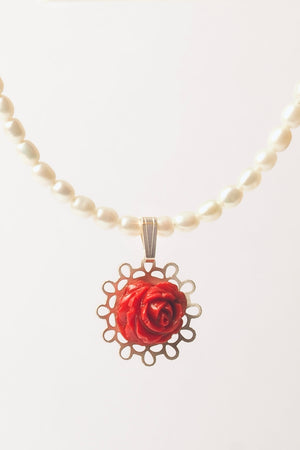 Collar de Perlas Las Flores Plata