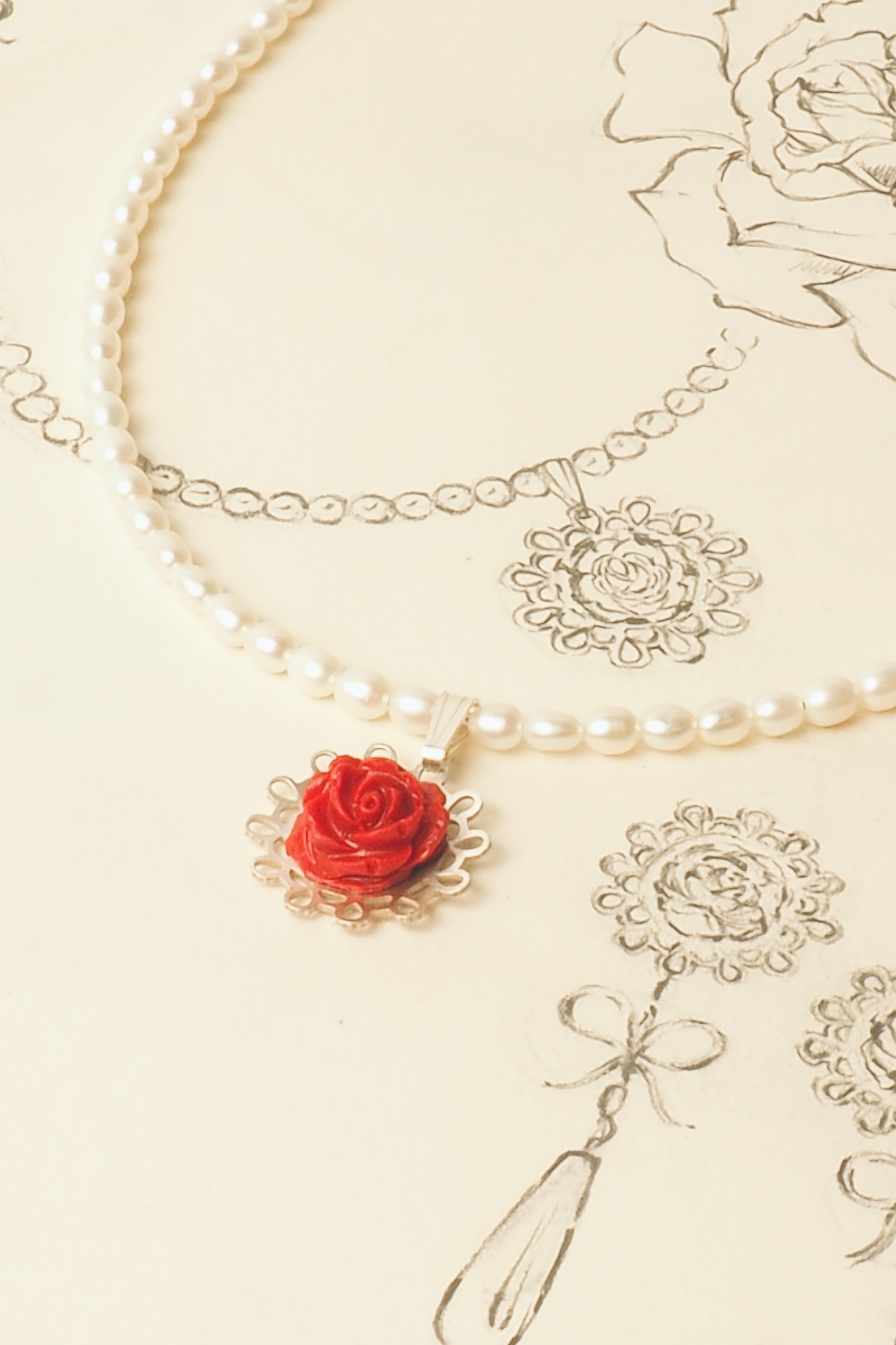 Collar de Perlas Las Flores Plata
