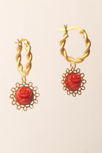 Pendientes de Aro Las Flores Oro