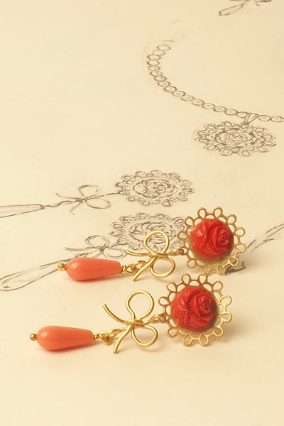 Pendientes Un Ramito de Flores Oro