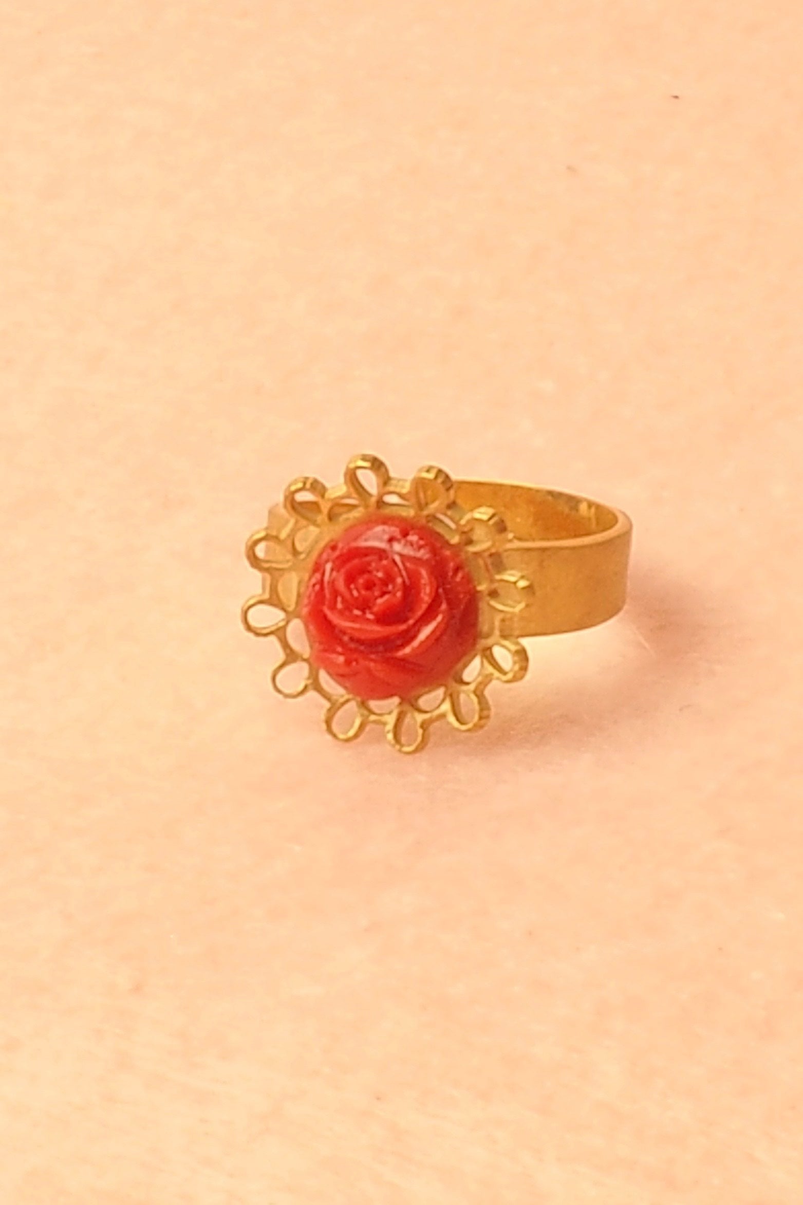 Anillo Ajustable Las Flores Oro