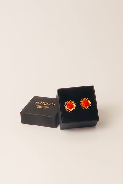 Pendientes de Tuerca Las Flores Oro