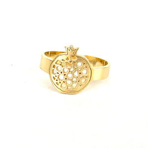 Pomegranate fine adjustable ring no.4. Gold plated silver. PLATÓNICA, contemporary signature jewelry. manufactured in our workshop in Albaicin, Granada, Spain. Handmade jewels.Joyas Alhambra, Granada
