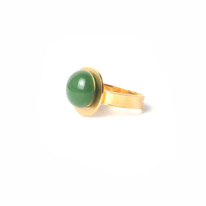 Big Green Button Ring