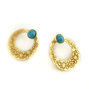 Blue Nasrid Palaces Gold Earrings