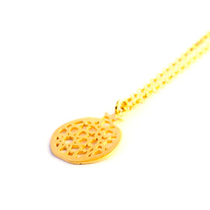 Granada pendant no.4. . Gold plated silver. PLATÓNICA, contemporary signature jewelry. manufactured in our workshop in Albaicin, Granada, Spain. Handmade jewelry. Alhambra Jewels, Granada. Granada crafts. Jewels made from Andalusia.