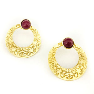 Nasrid Palaces Red Gold Detail Earrings