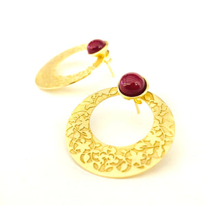 Nasrid Palaces Red Gold Detail Earrings
