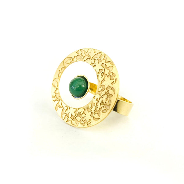 Nasrid Palaces Green Gold Circle Ring